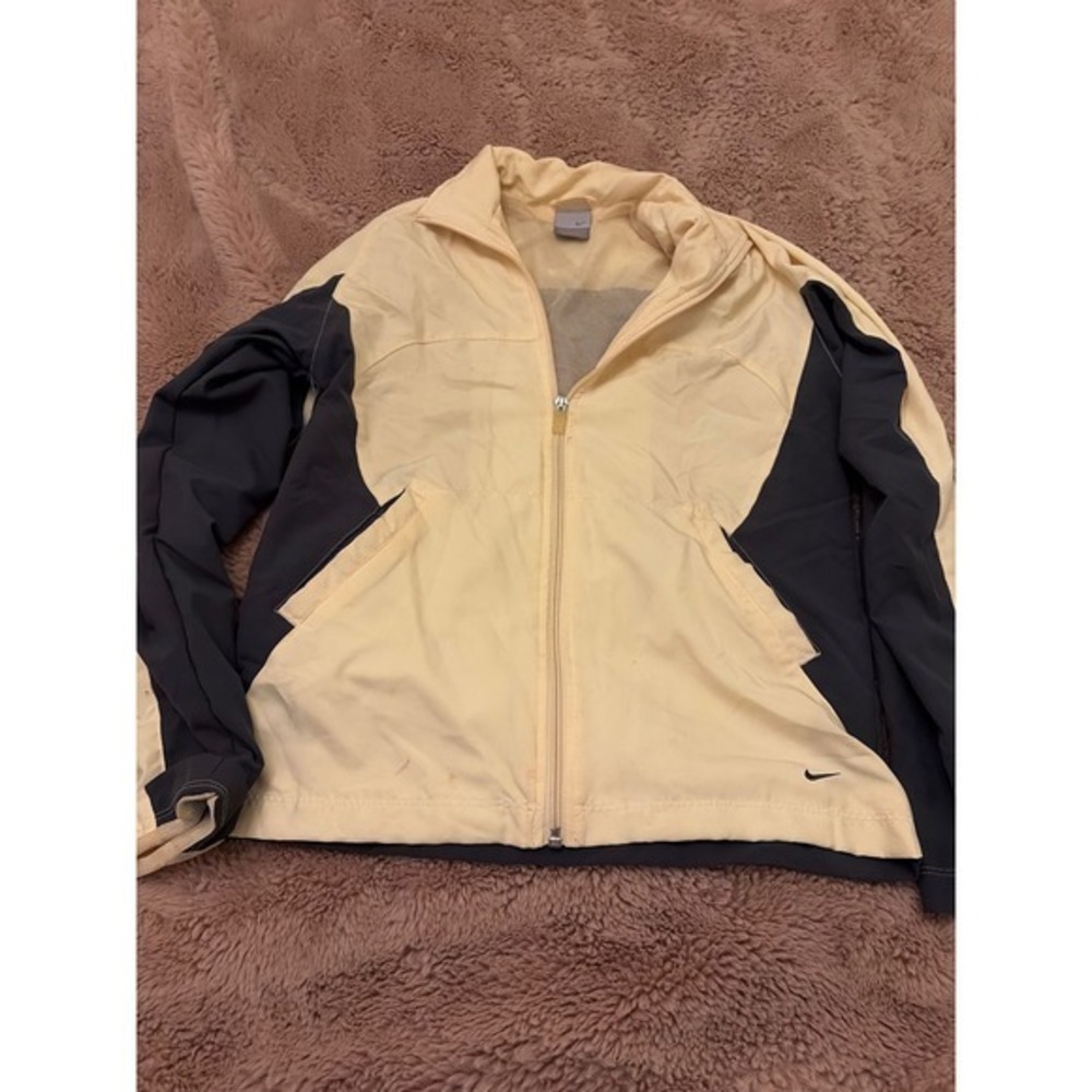 Nike Windbreaker Jacket and pants  Womens XS Yellow Grey Full Zip Mesh Lined